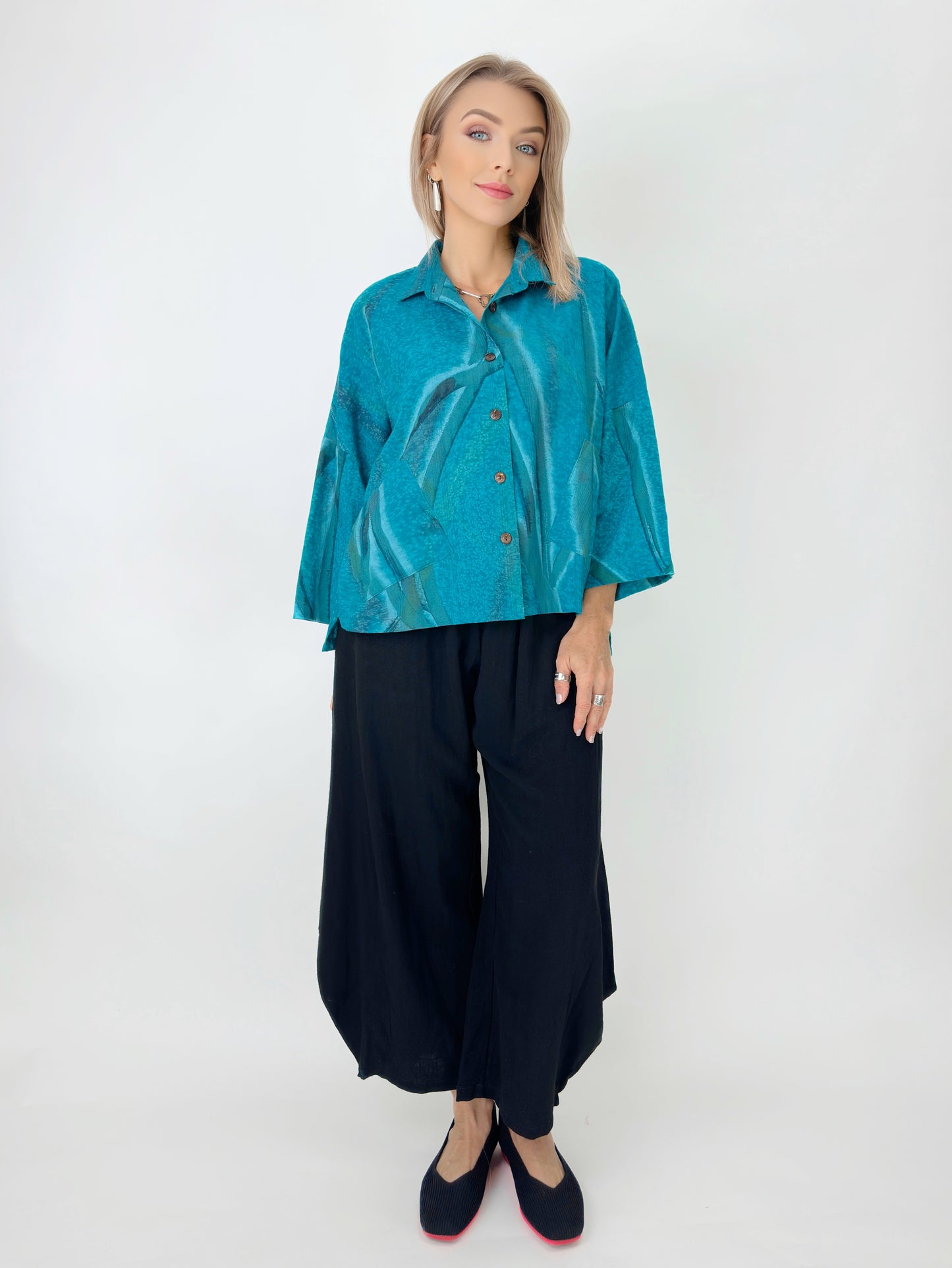 Raksa- Abstract Magenta Brushstroke Shirt