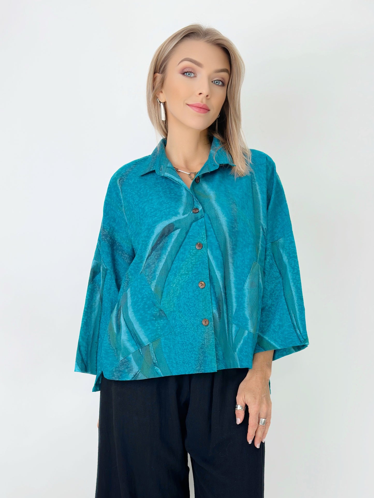 Raksa- Abstract Magenta Brushstroke Shirt