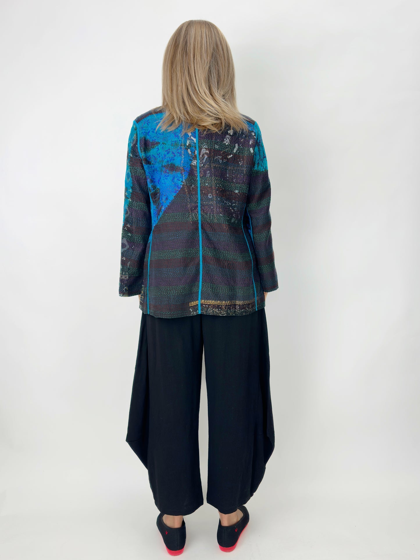 Mieko Mintz- Tie Dye Circle Shibori Kantha Short Jacket