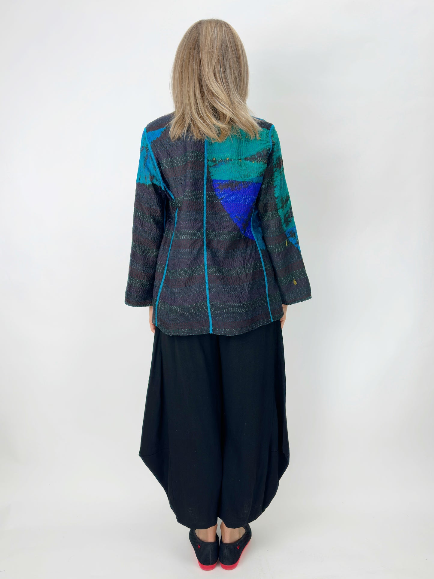 Mieko Mintz- Tie Dye Circle Shibori Kantha Short Jacket