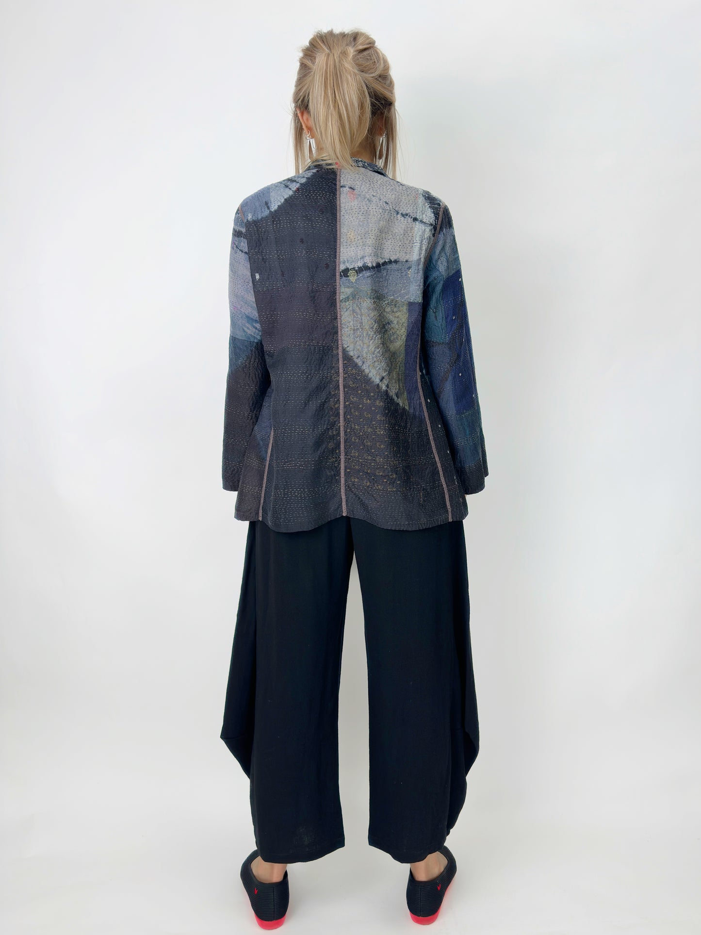 Mieko Mintz- Tie Dye Circle Shibori Kantha Short Jacket
