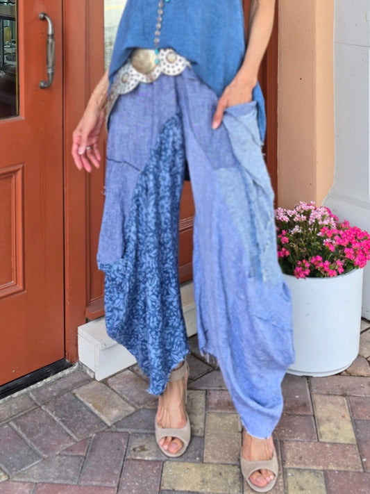 Tatiana Palnitska- Detailed Patchwork Linen Pants