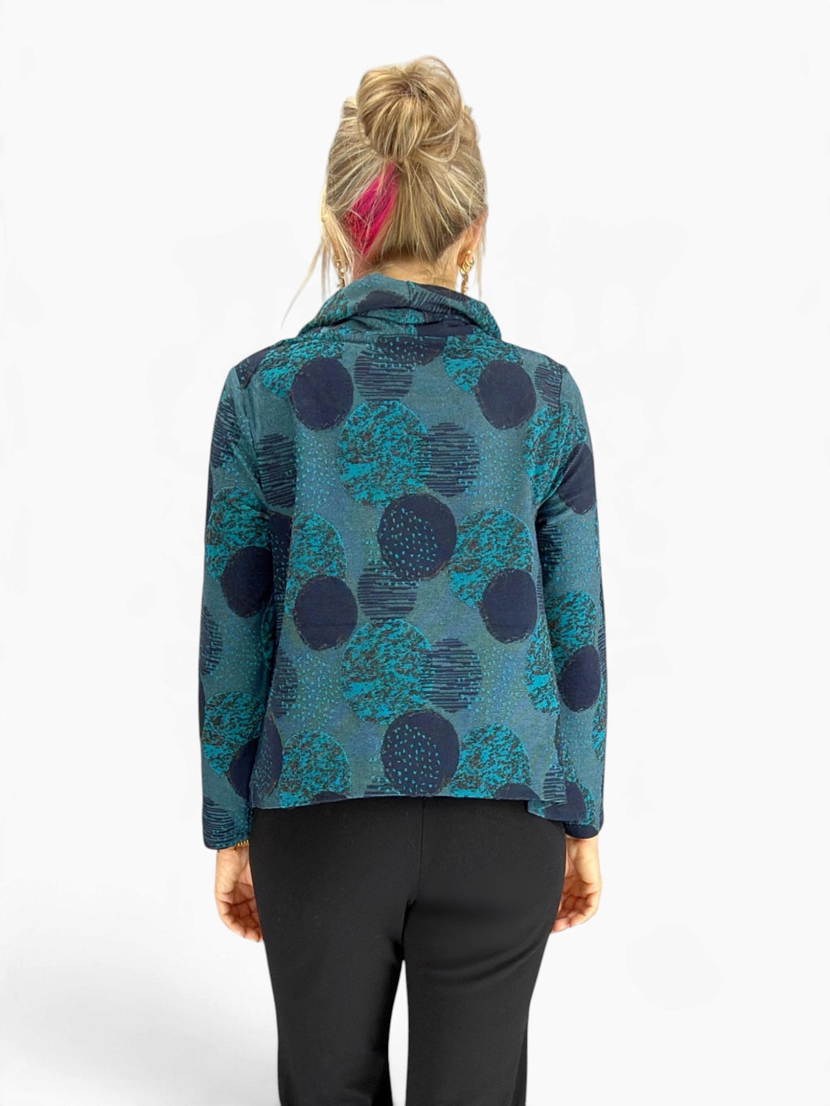 Olivia- Spotlight Knit Cowl Pullover/ Teal