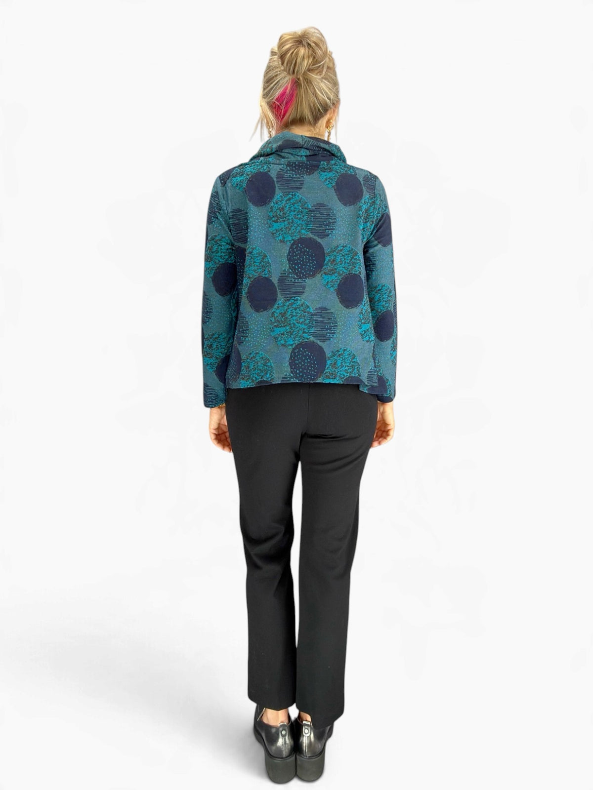 Olivia- Spotlight Knit Cowl Pullover/ Teal