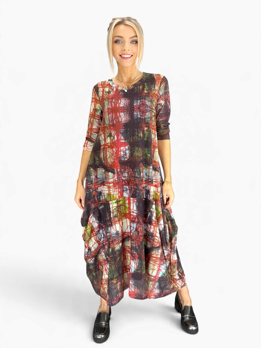 LUUKAA- AURORE Print Mesh Dress