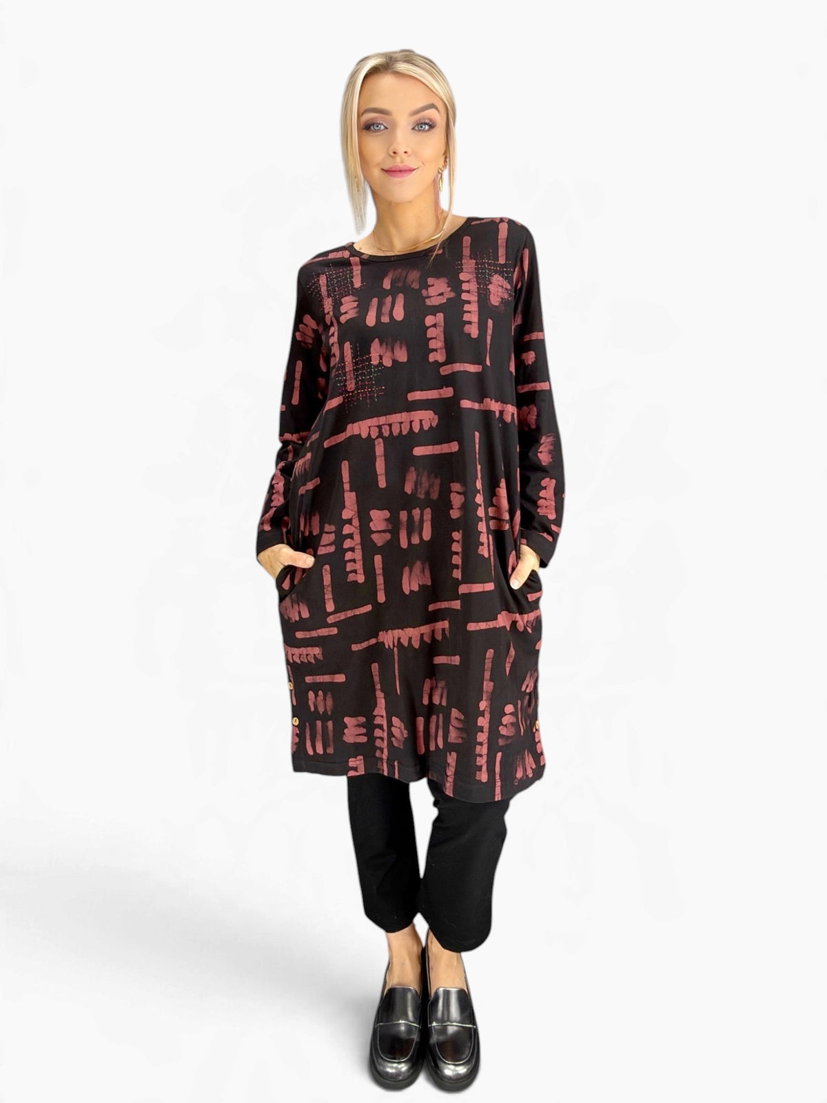 Handwork of India - Sujata Batik Print Jersey Tunic Dress