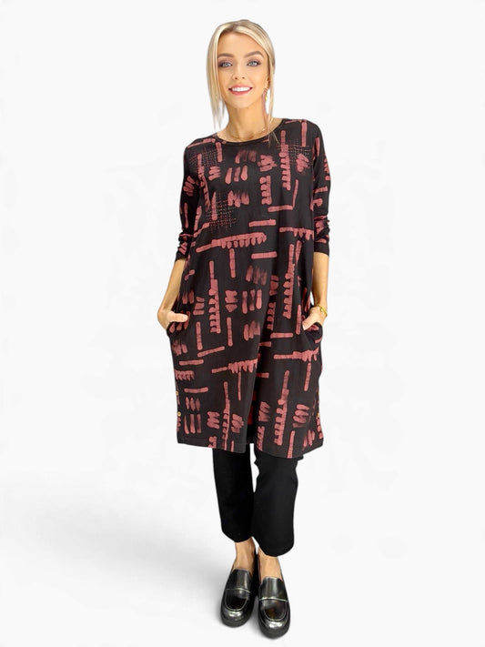 Handwork of India - Sujata Batik Print Jersey Tunic Dress