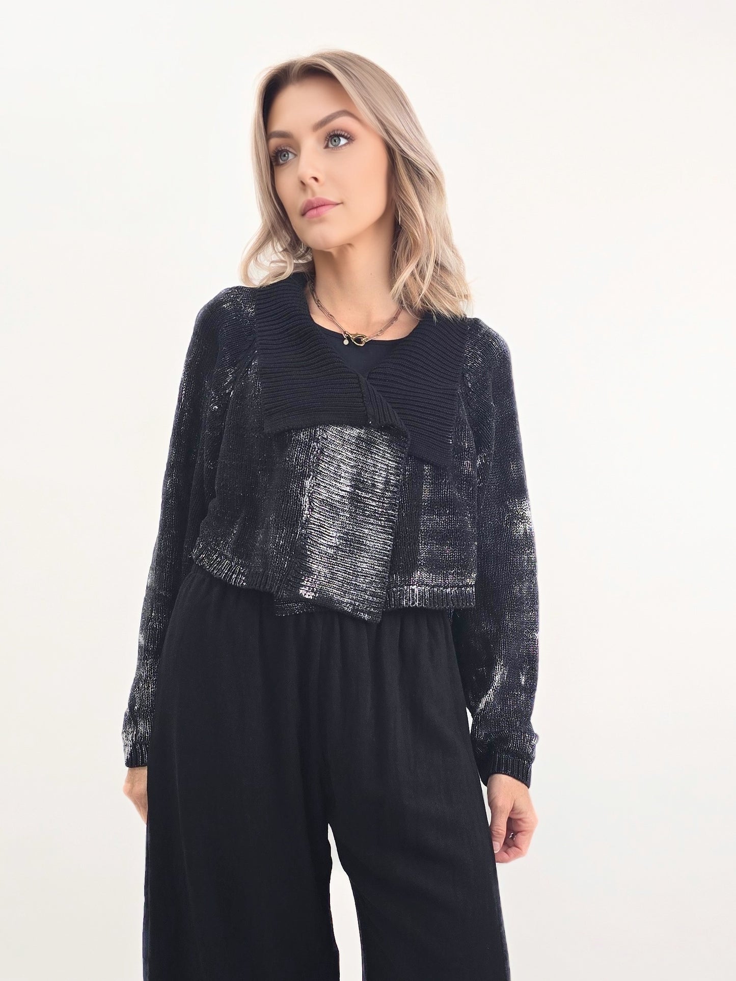 Cynthia Ashby- Salma Crop Sweater Cardigan