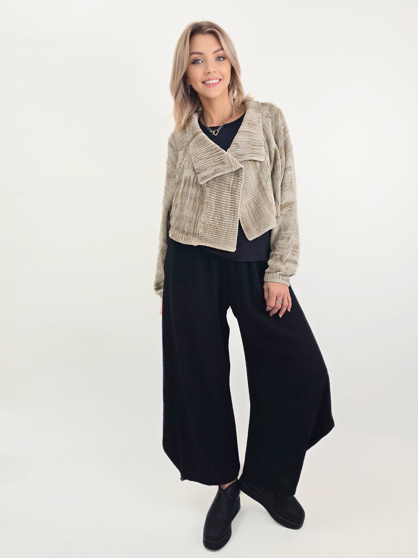 Cynthia Ashby- Salma Crop Sweater Cardigan