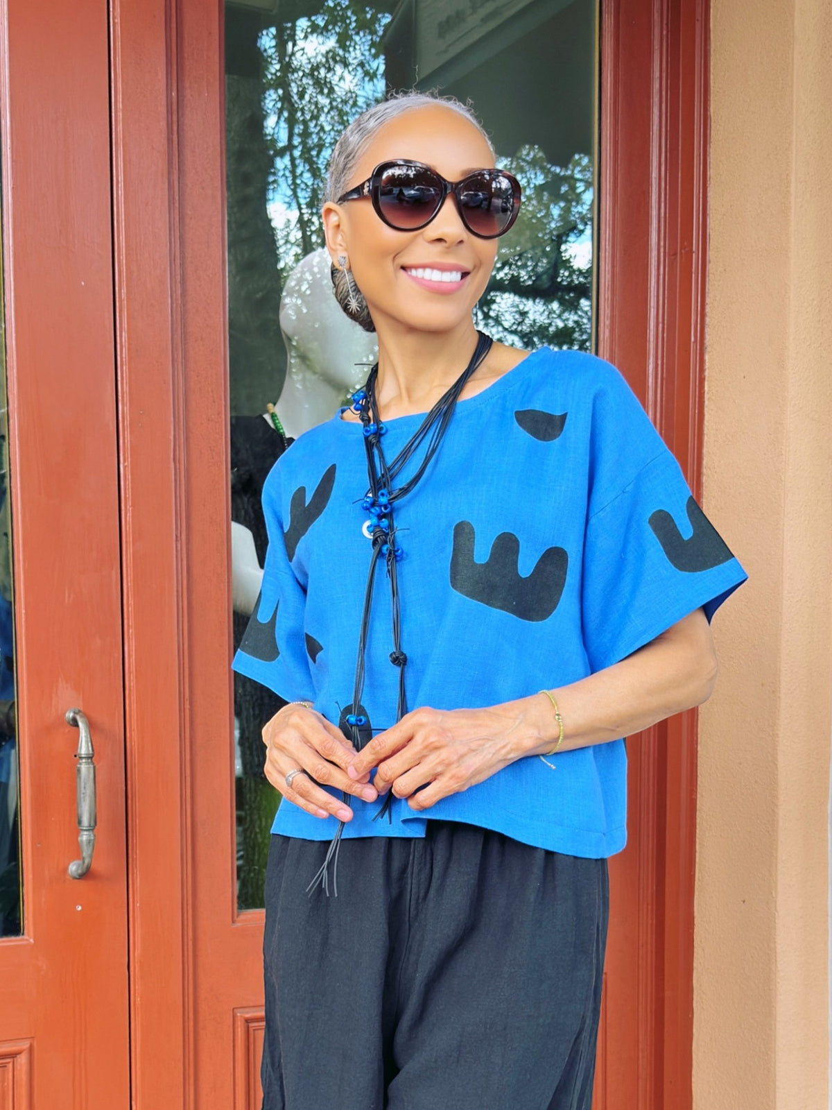 Joolee - Blue linen top 