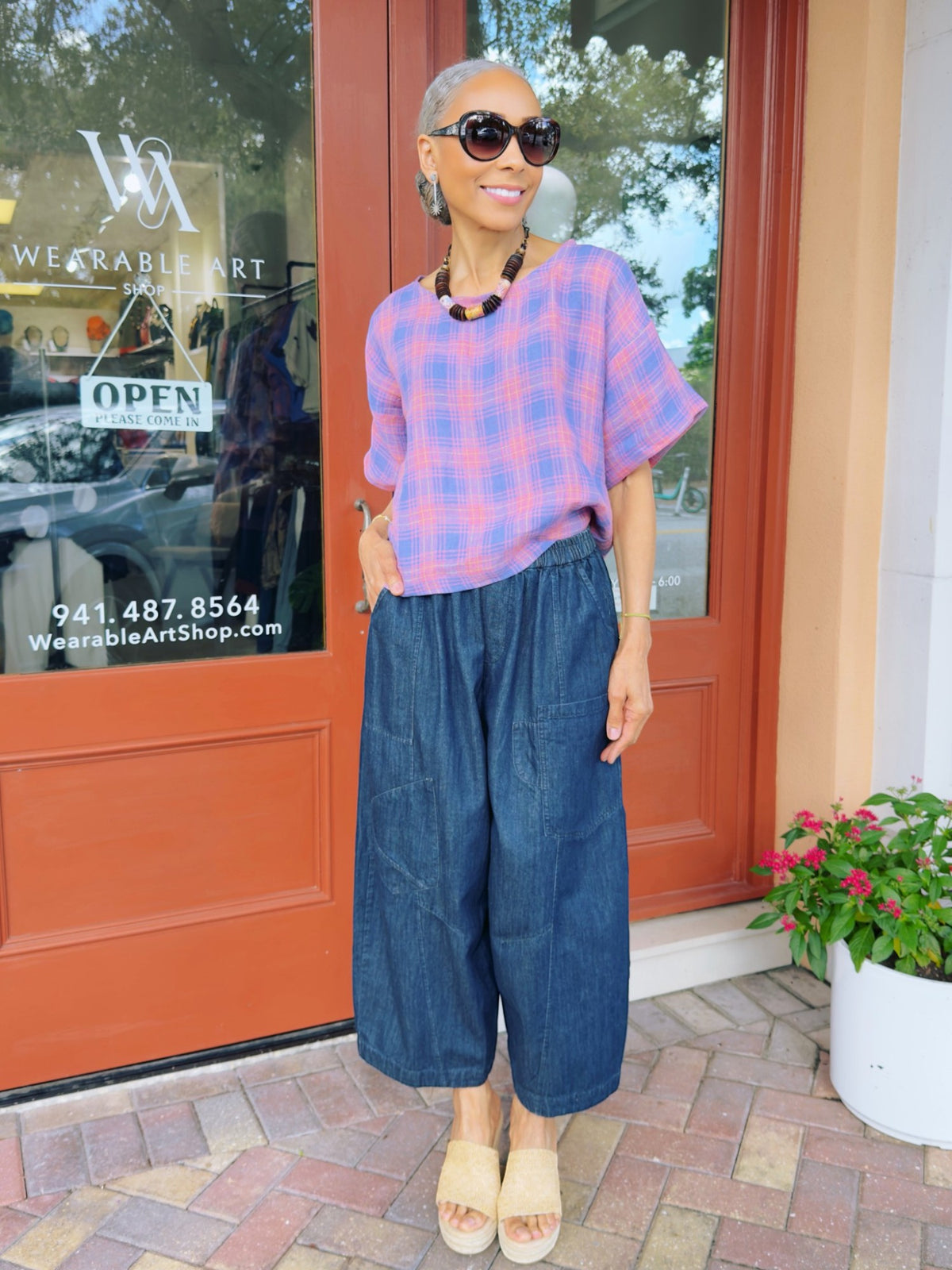 Joolee - Lilac check top