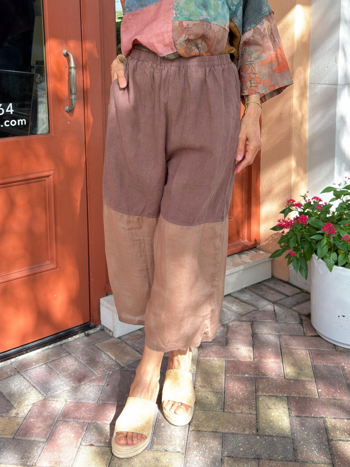 Earth & Loom- Brown Linen Pants
