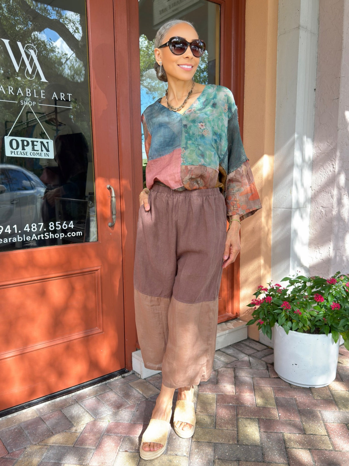 Earth & Loom- Brown Linen Pants