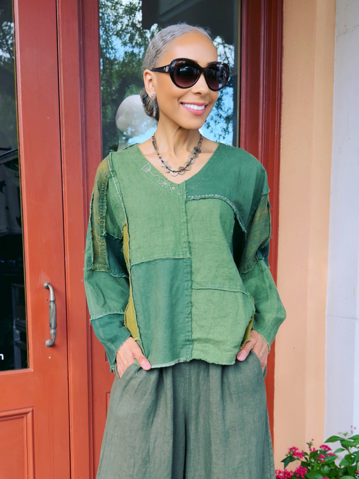 Earth & Loom- Patchwork Cotton Top