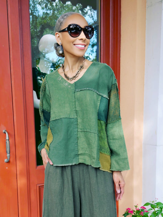 Earth & Loom- Patchwork Cotton Top