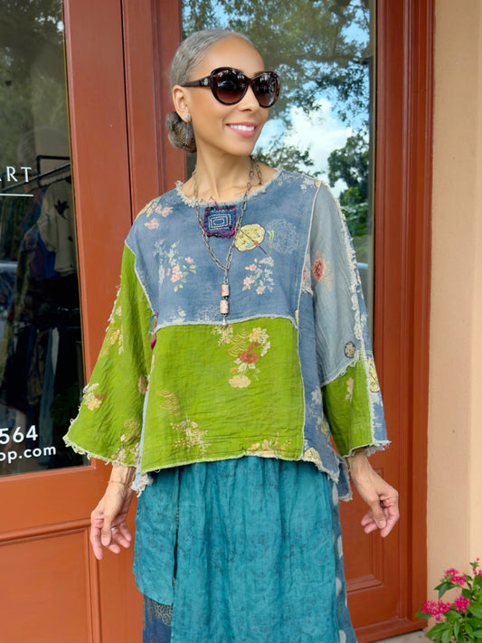 Earth & Loom -Patchwork Cotton Top