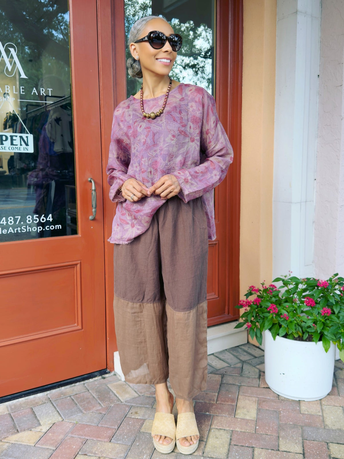 Earth & Loom - Floral Linen Top