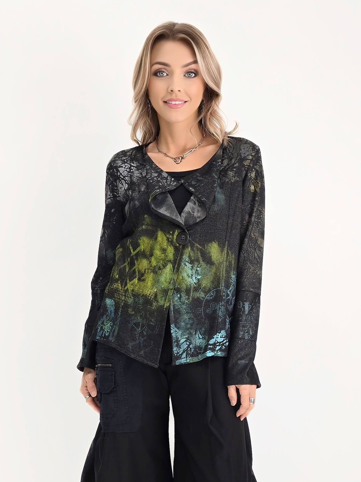 Tatiana Palnitska- MR22/ Structured Fitted Painted Jacket