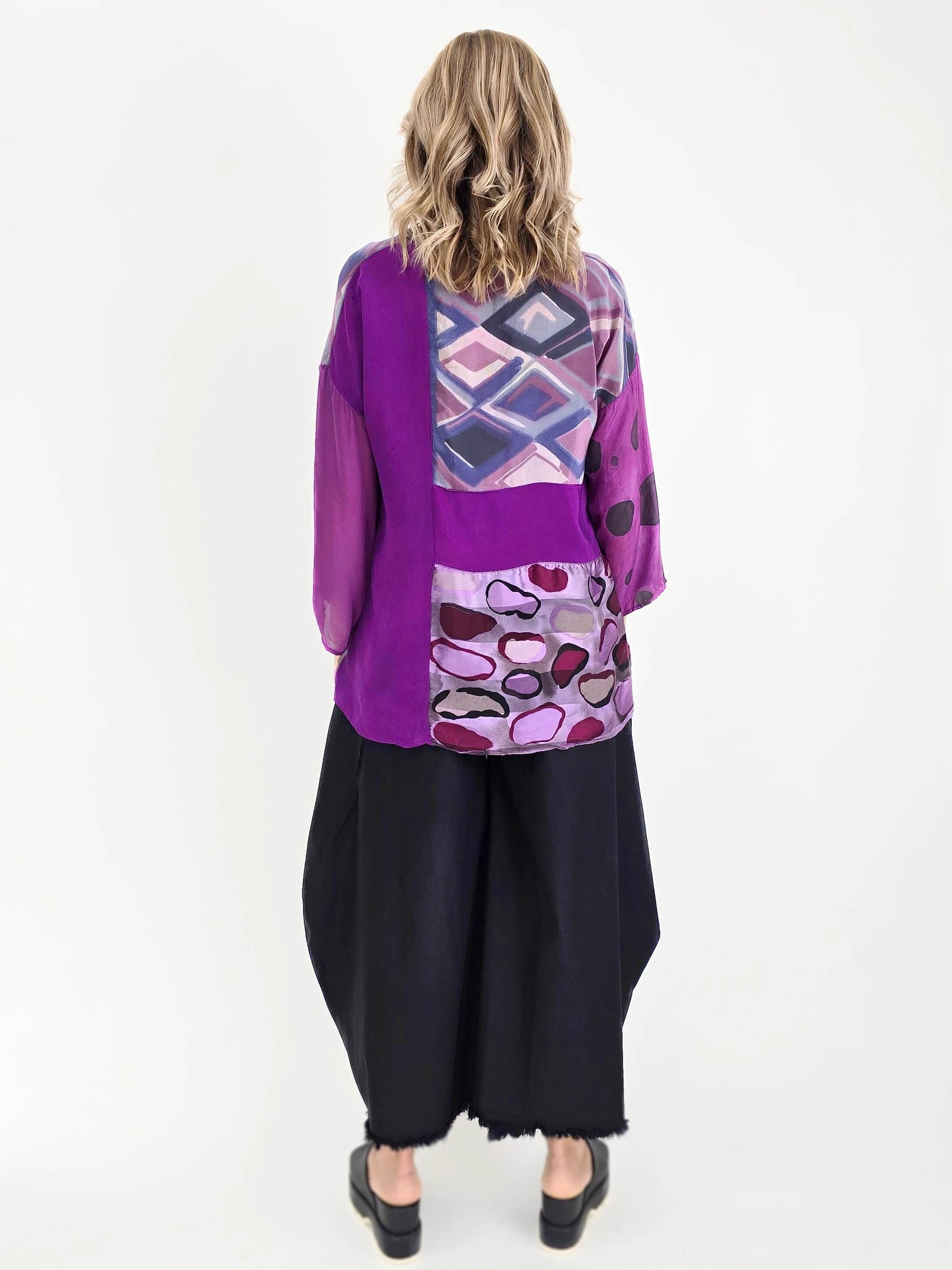 Tatiana Palnitska- JF9/ Shaped in Magenta Silk Blouse