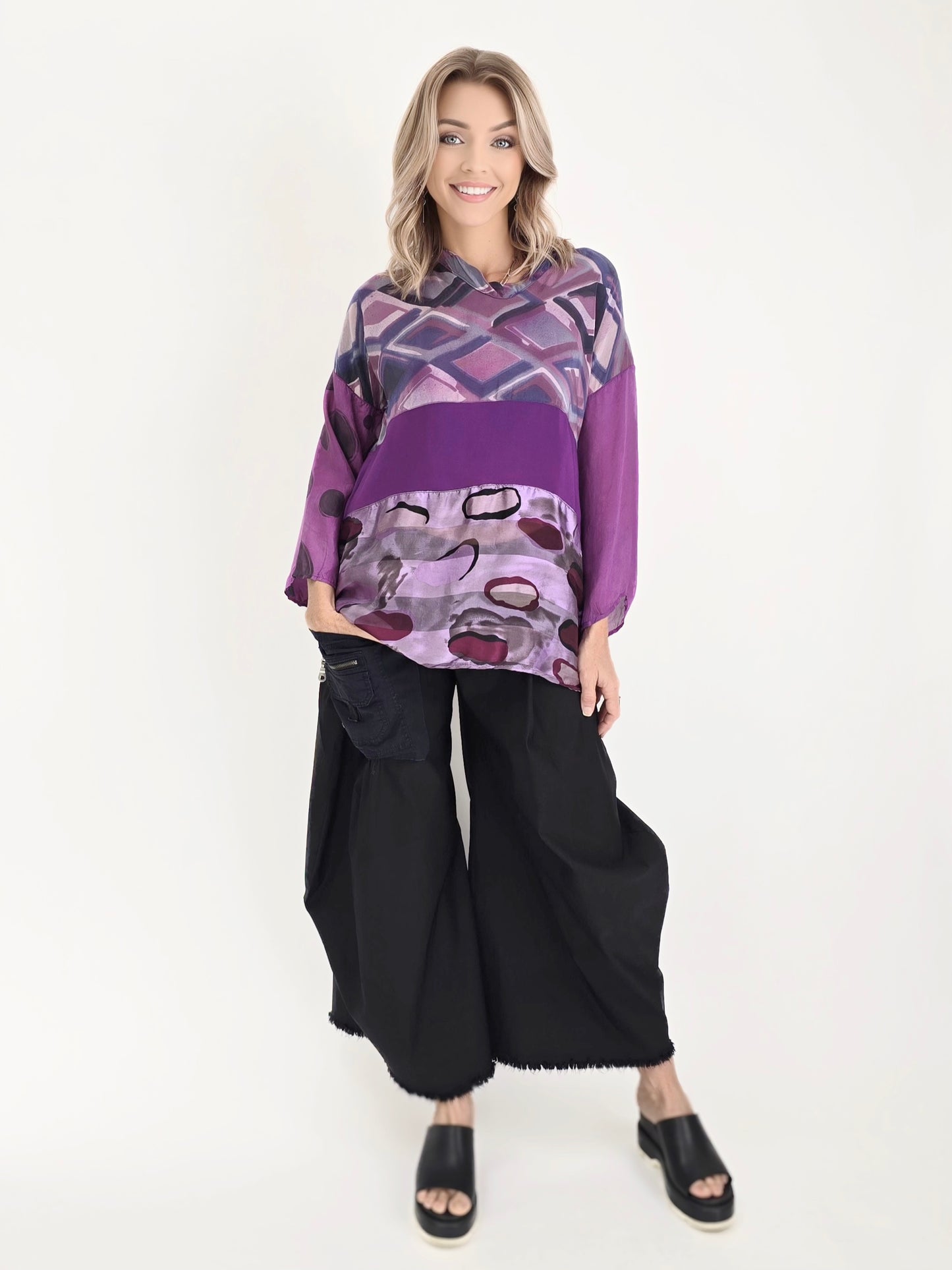 Tatiana Palnitska- JF9/ Shaped in Magenta Silk Blouse