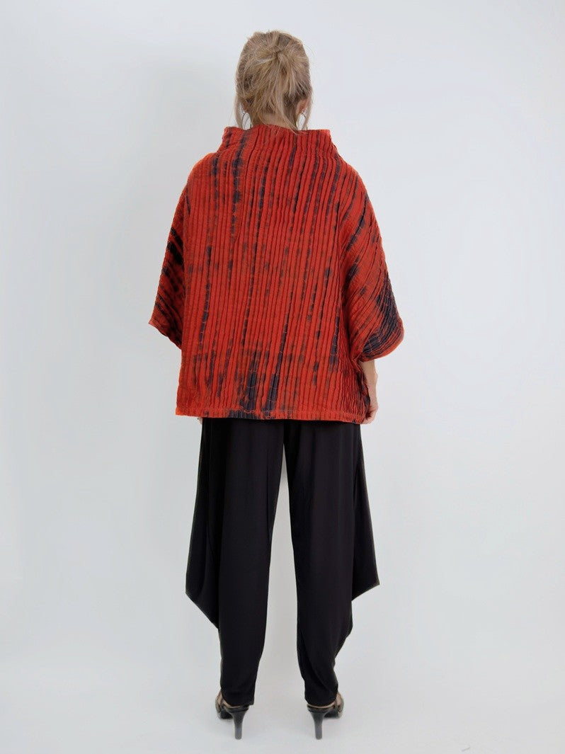 Mieko Mintz- Mone Cotton Ripple Tuck Poncho Vest