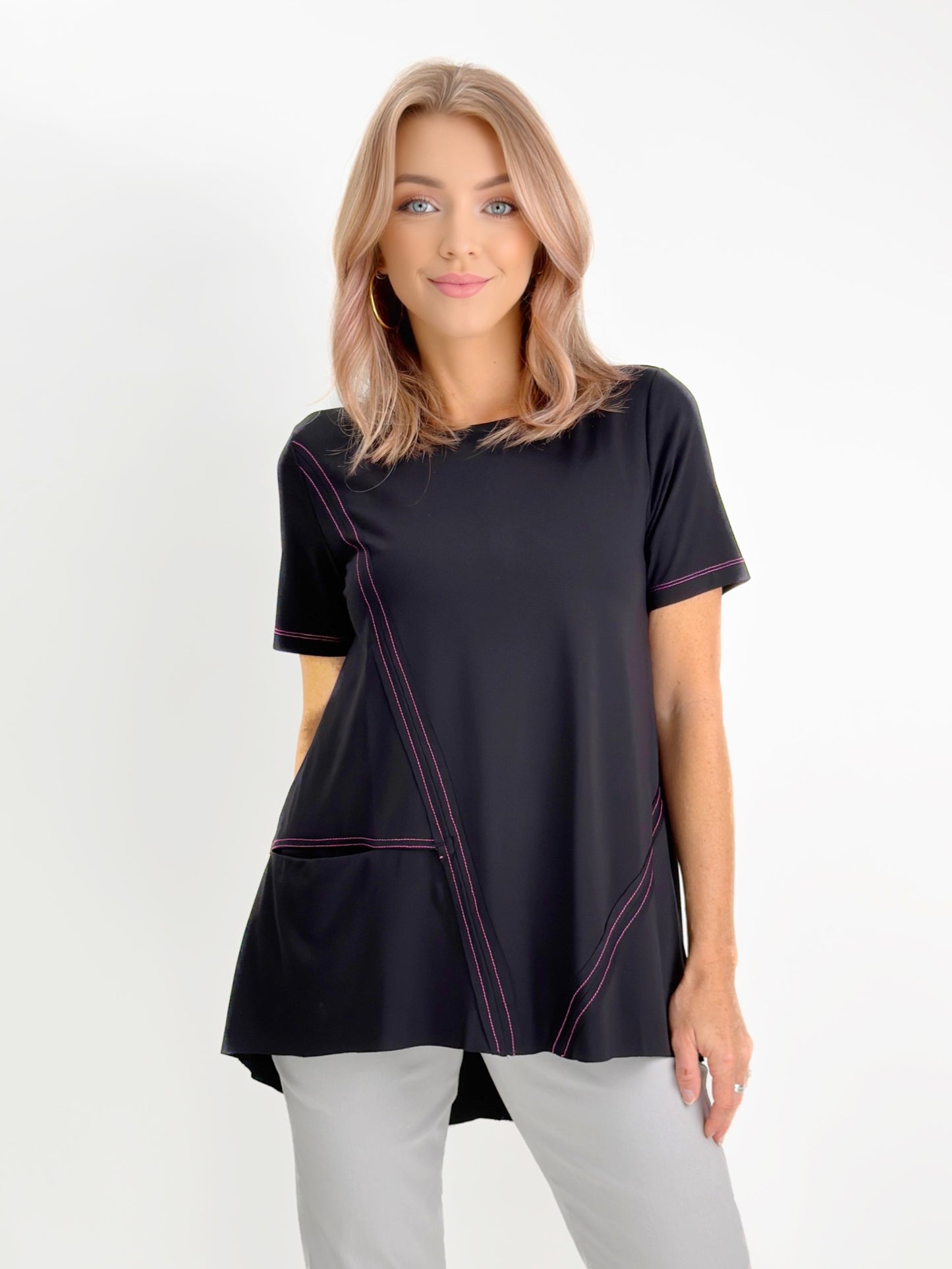 Ozai N Ku- Ponte Stitch Pocket Tee