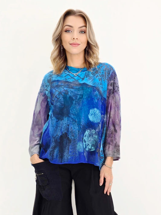 Tatiana Palnitska- SPT2/ Blue/Purple Silk Top