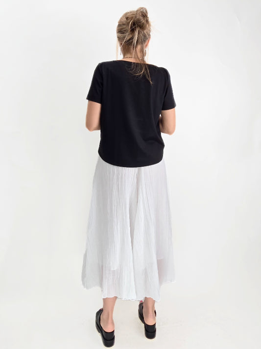 Ozai N Ku- Black Crop Top with White Line