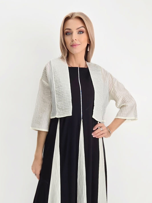 Ozai N Ku- Pleated Crop Cardigan
