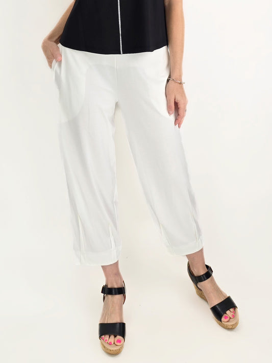 Ozai N Ku- Ivory Pull-on Pants