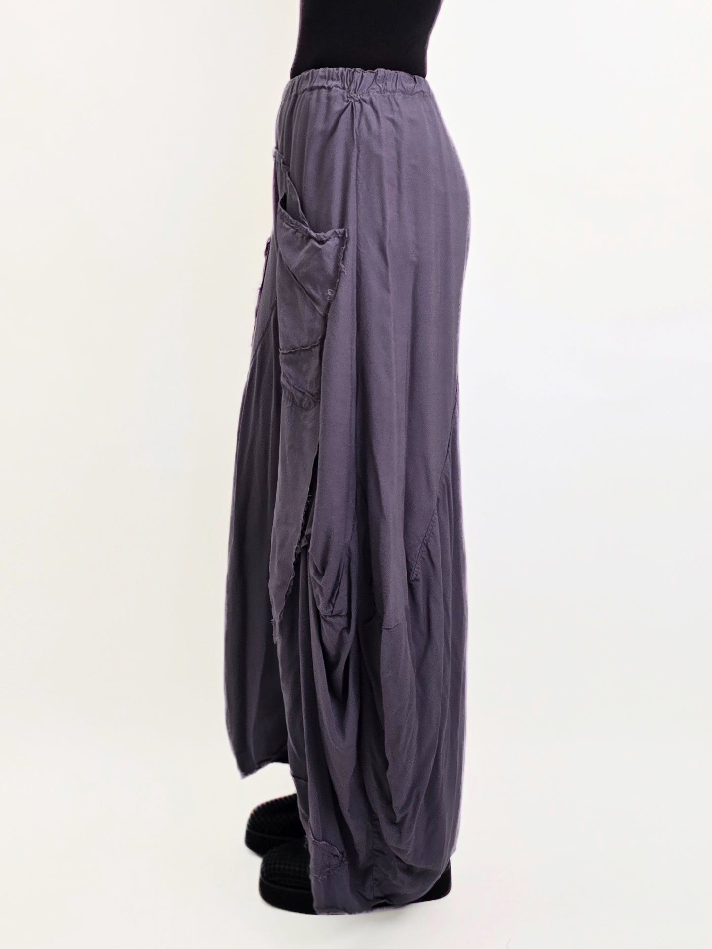 Tatiana Palnitska- Gray Purplish Detailed Baggy Pants