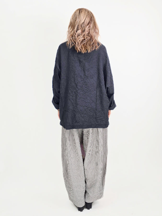 Dress to Kill/ Mock Boxy Cowl Top/ Slate