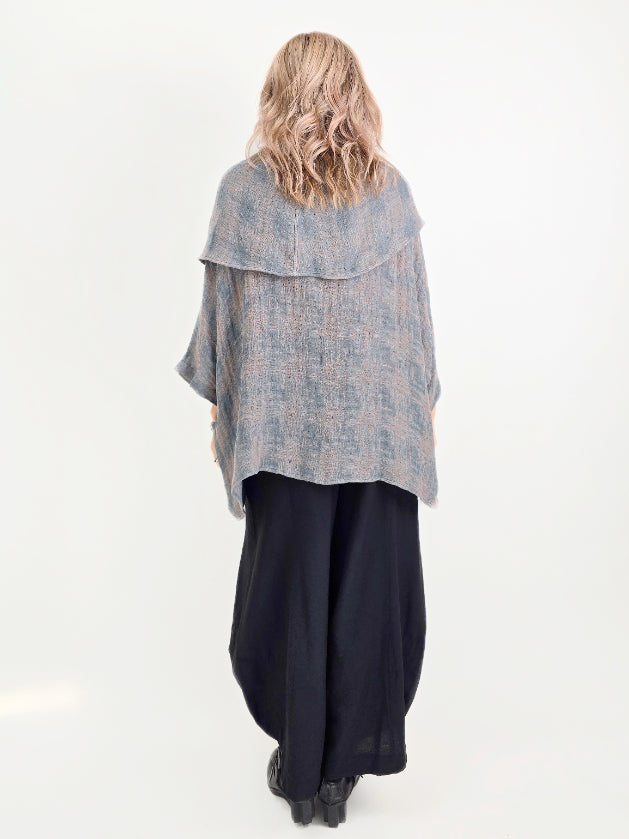 Dress to Kill/ 2 Pocket Criss Cross Cowl Top/Linen