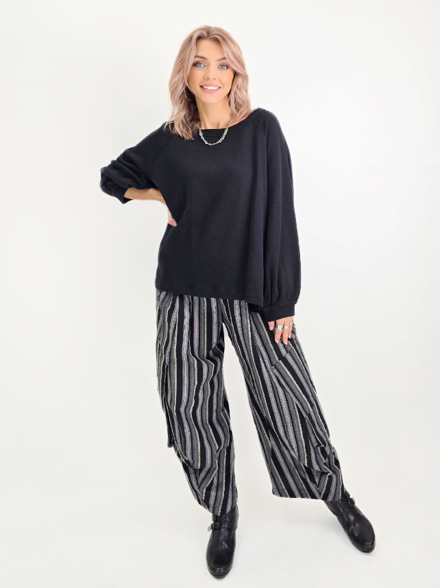 Dress to Kill - Cargo Pant/ BLK-WHT Stripe