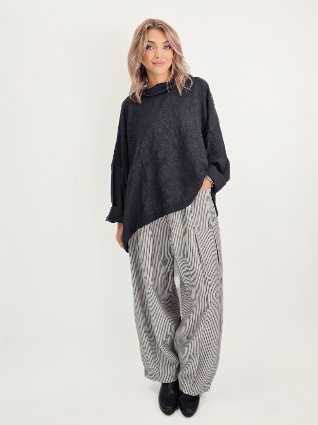 Dress to Kill - 2 Pocket Banded Pant/ Grey Stripe