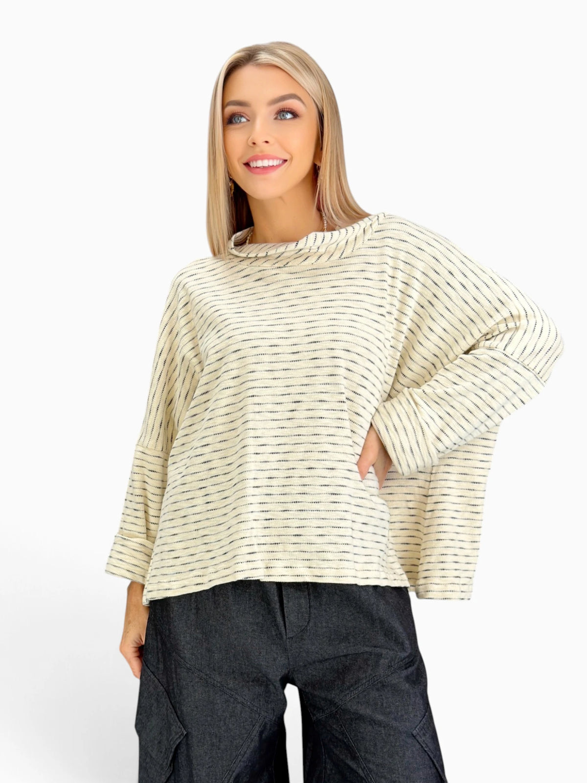 Dress to Kill- Mock Neck Pull Top