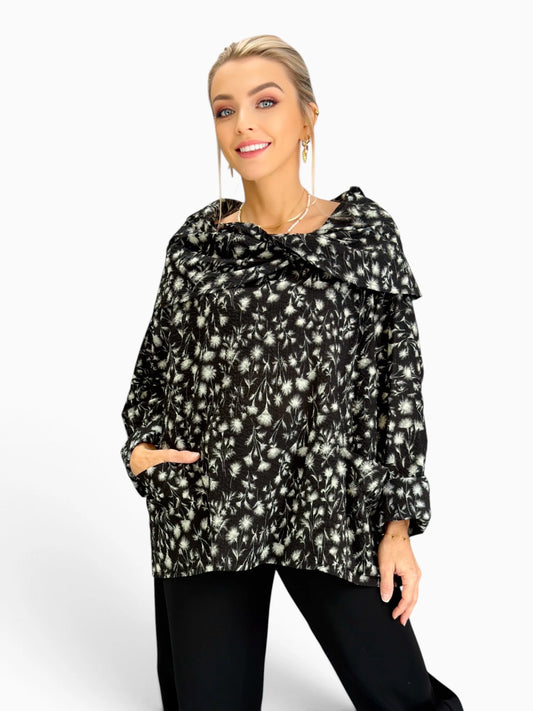 Dress to Kill- Criss Cross Cowl Pull Top