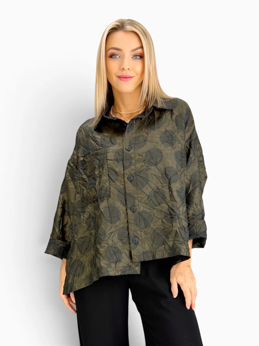Dress to Kill- Hi-Lo Shirt/ Olive Black