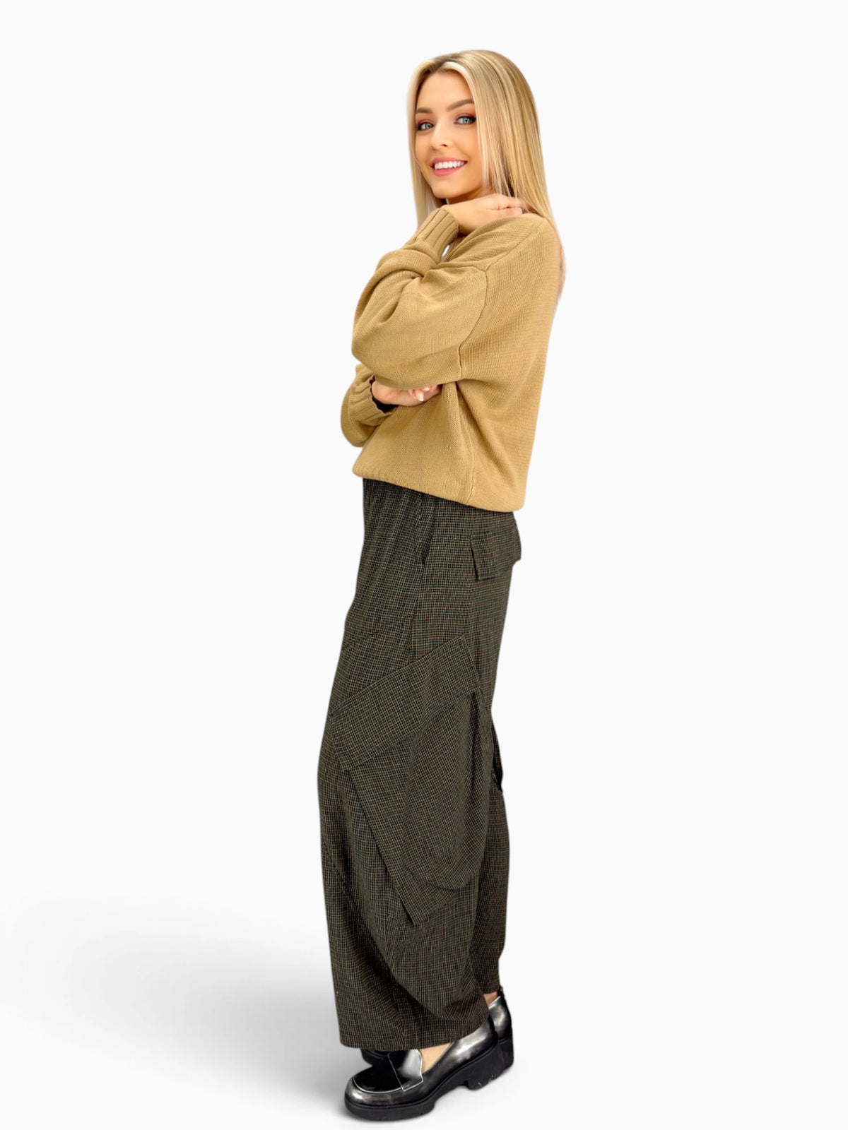 Dress to Kill- Angle Cargo Pant/ Gingham