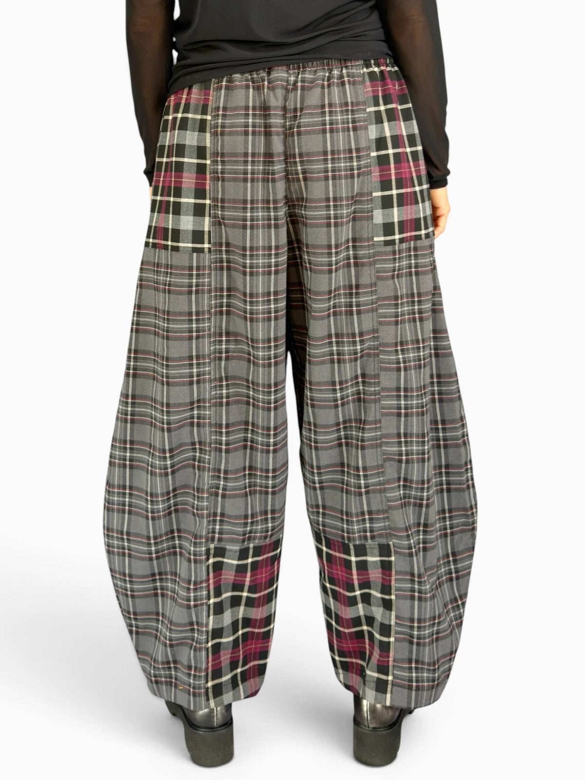 Dress to Kill- Puzzle Pant/ Burgundy Mixed Plaids