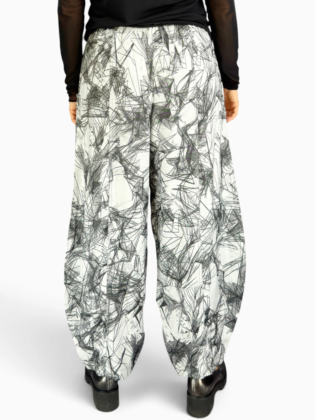 Dress to Kill- Puzzle Pant/ Black Silver Abstract