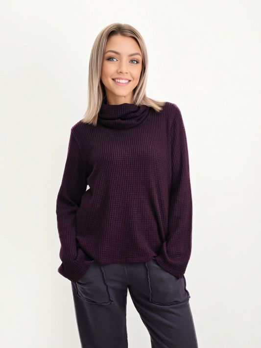 Bodil- Knit Slim Top/ Plum