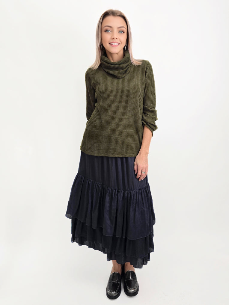 Bodil- Knit Slim Top/ Olive