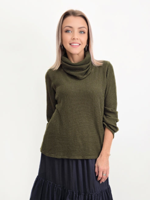 Bodil- Knit Slim Top/ Olive