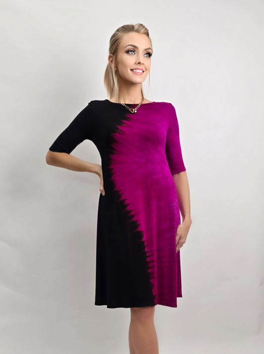 Cloud Candy Clothing - Lucille Dress in Hot Pink Yin Yang