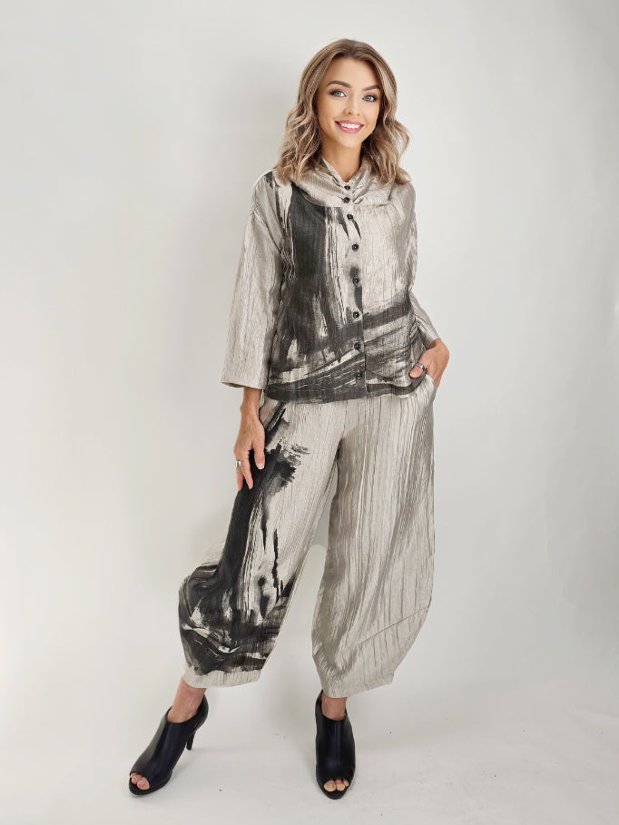 Ozai N KU- Lantern Pant/ Blush Stroke Print