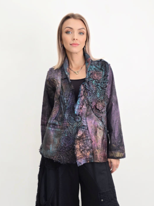 Tatiana Palnitska- Leather & Lace Gems Jacket