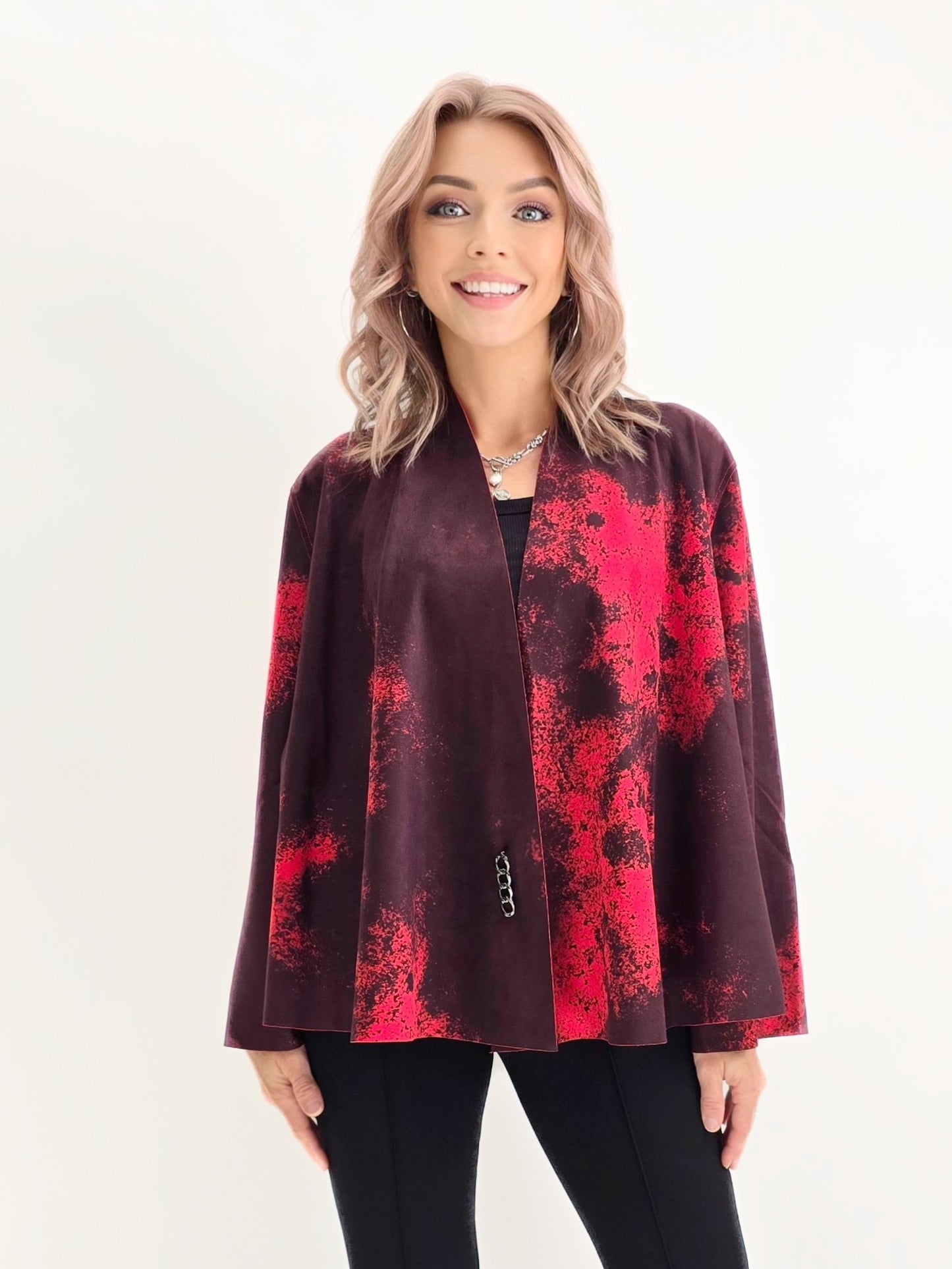 Lemon Grass- Reversible Wrap jacket/ Cherry