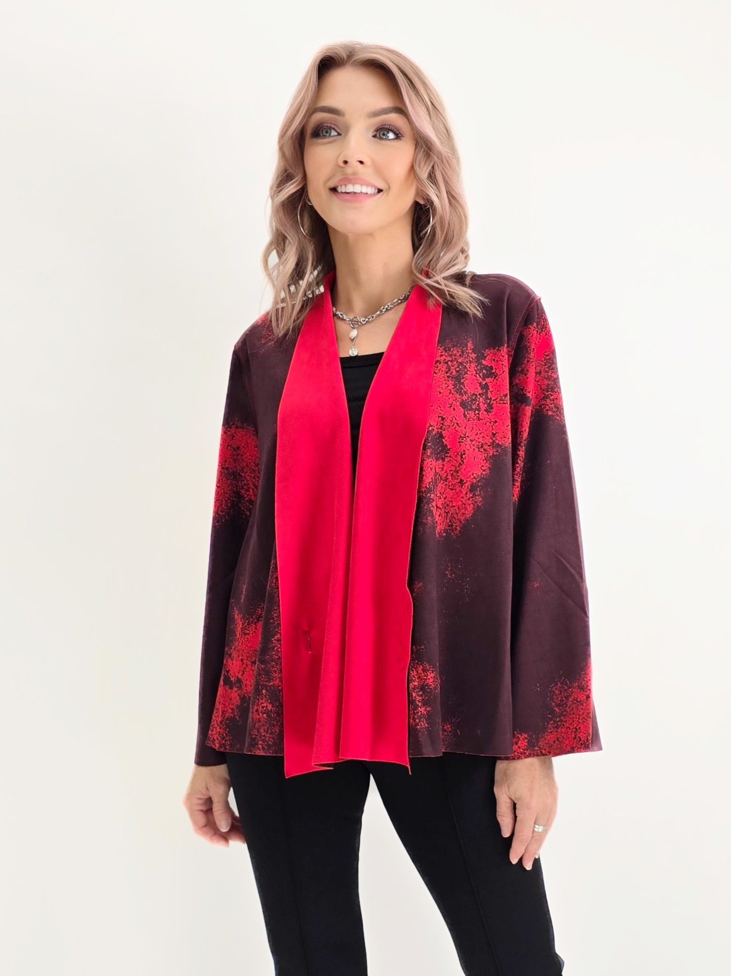 Lemon Grass- Reversible Wrap jacket/ Cherry