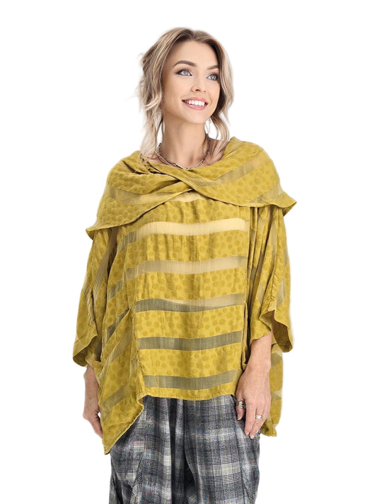 Dress to Kill- Criss Cross Cowl Pull/ Mustard